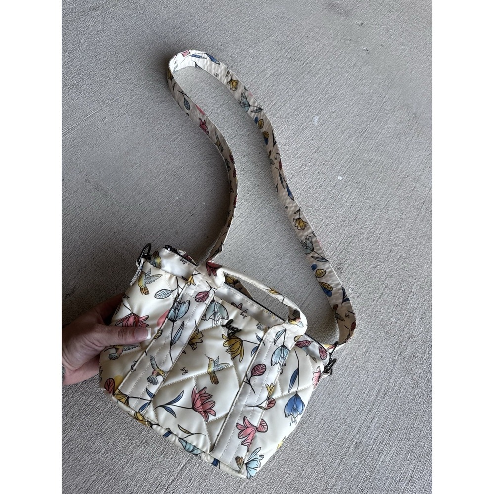 LugDory Mini Tote Bag - Hummingbird Floral Unisex Polyester Travel Pouch CA56756